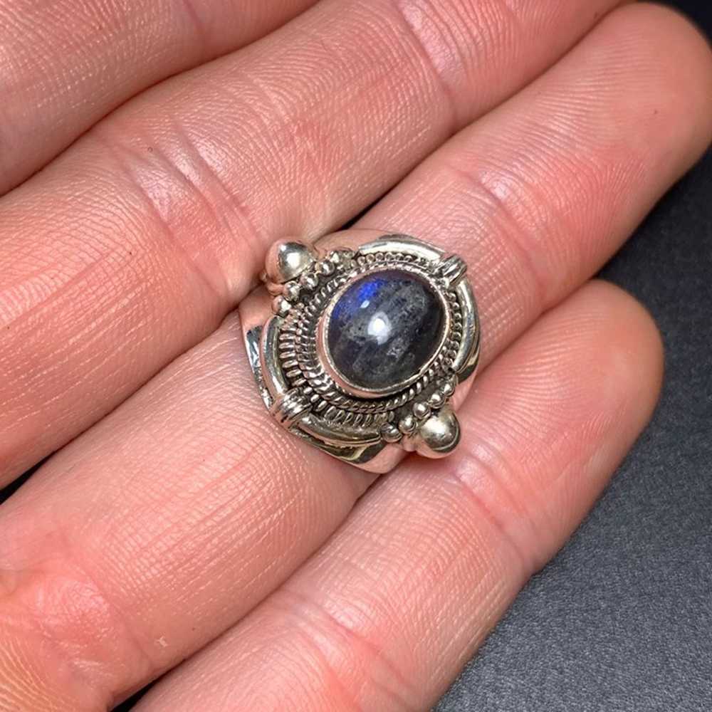 Solid Sterling Silver 925 Labradorite Bezel Set B… - image 4