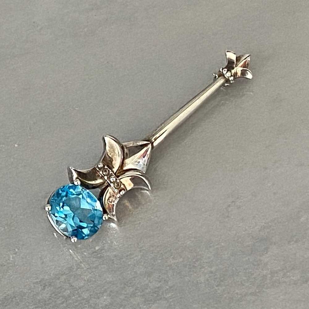 Gorgeous Blue Topaz Brooch - image 1