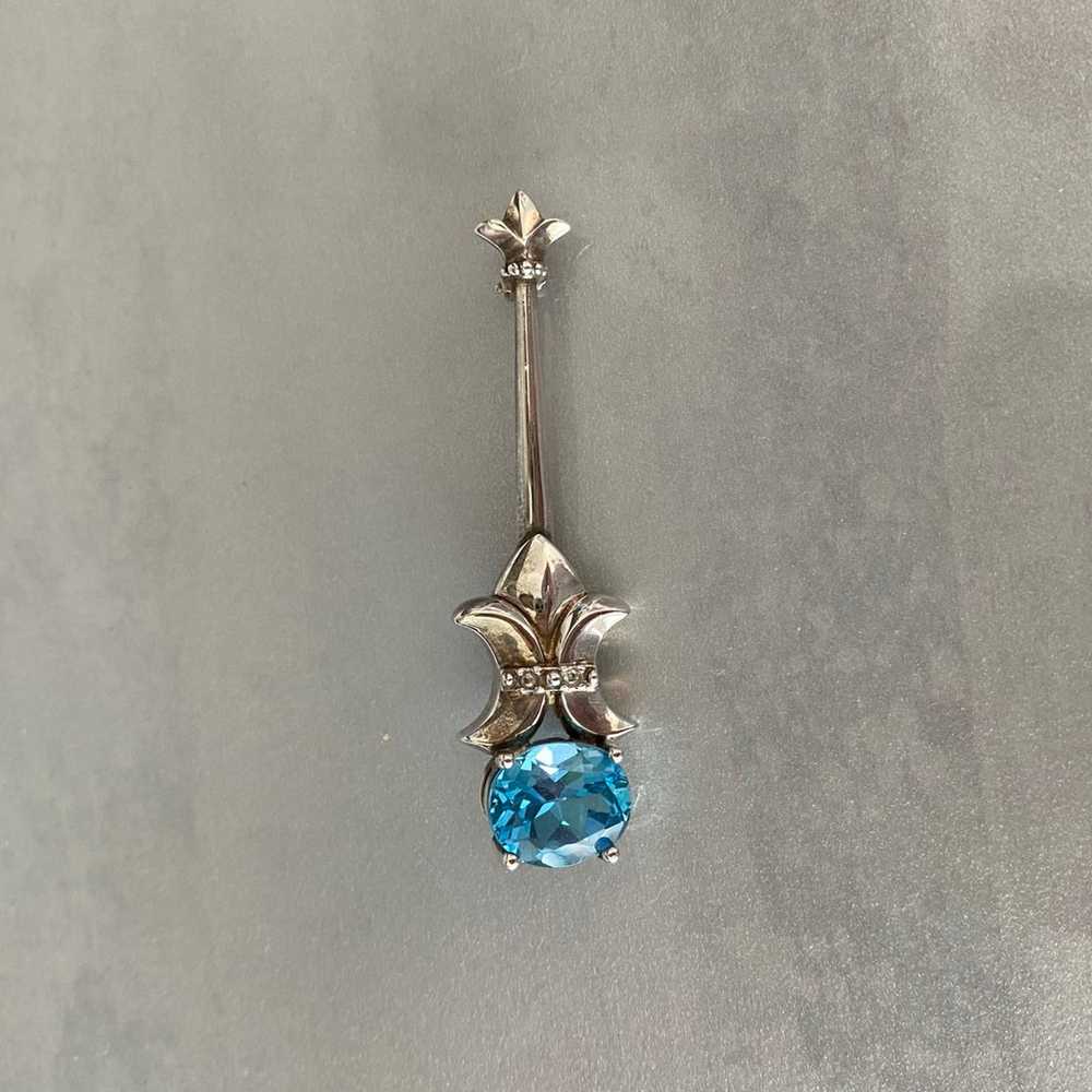 Gorgeous Blue Topaz Brooch - image 3