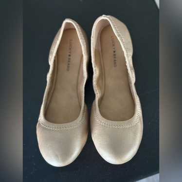 Lucky Brand Emmie Ballet Flats Platinum Gold size 