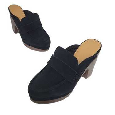 SPLENDID VINA SUEDE PLATFORM CLOG BLACK