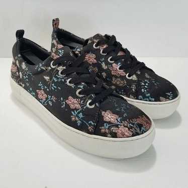 J/SLIDES NYC Black Assure Floral Sneakers by J Sli