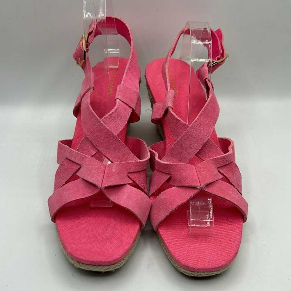 Cole Haan Pink Crystal Wedge Leather Espadrille A… - image 3