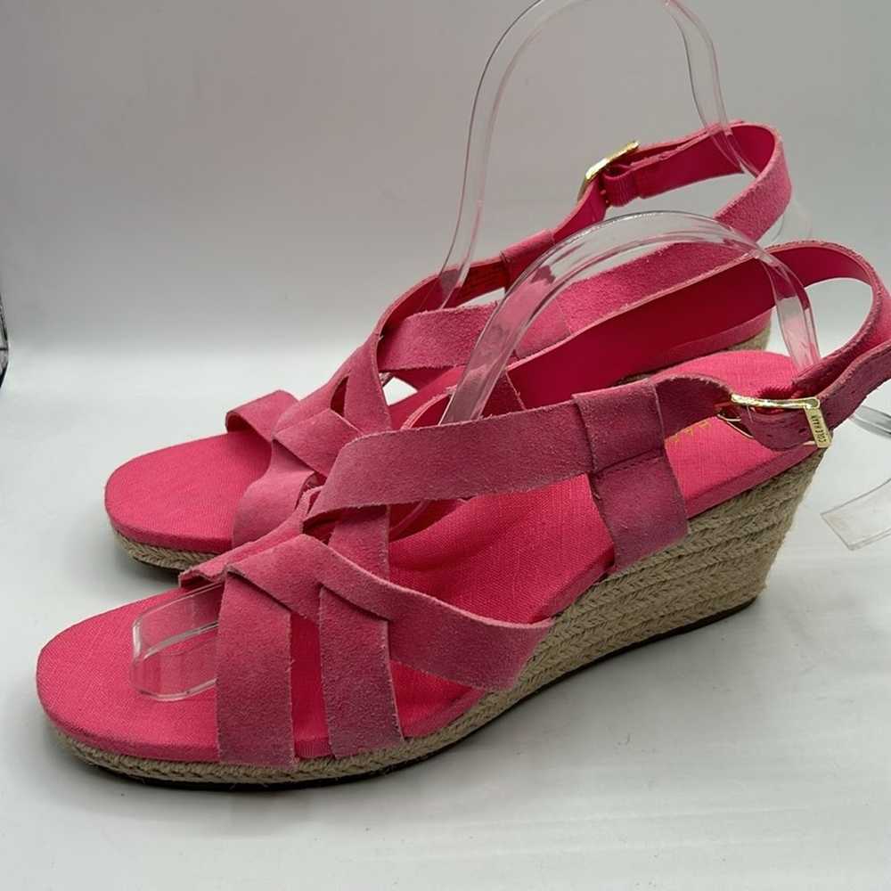 Cole Haan Pink Crystal Wedge Leather Espadrille A… - image 4