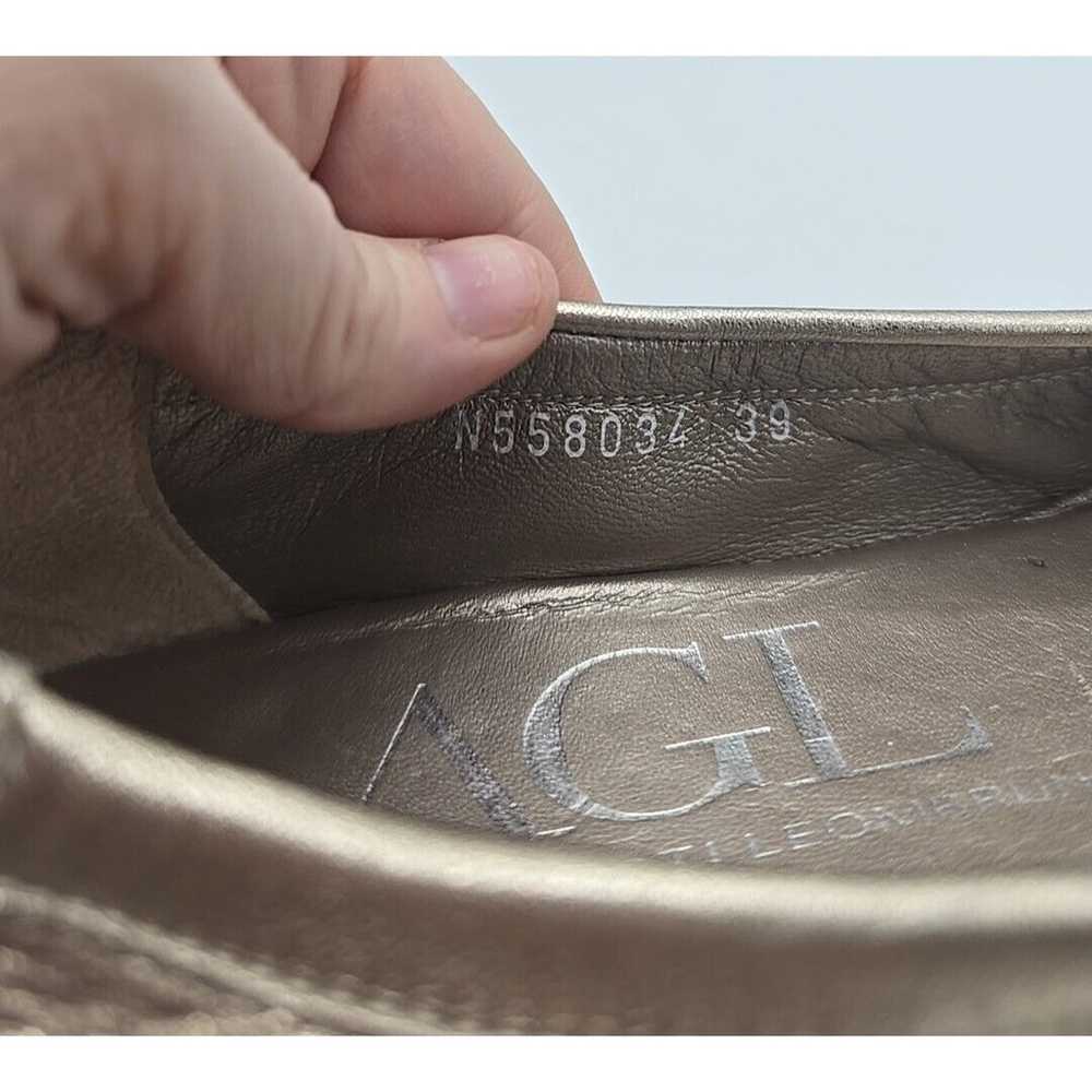 AGL Monika Gold Leather Cap Toe Made in Italy Sli… - image 10