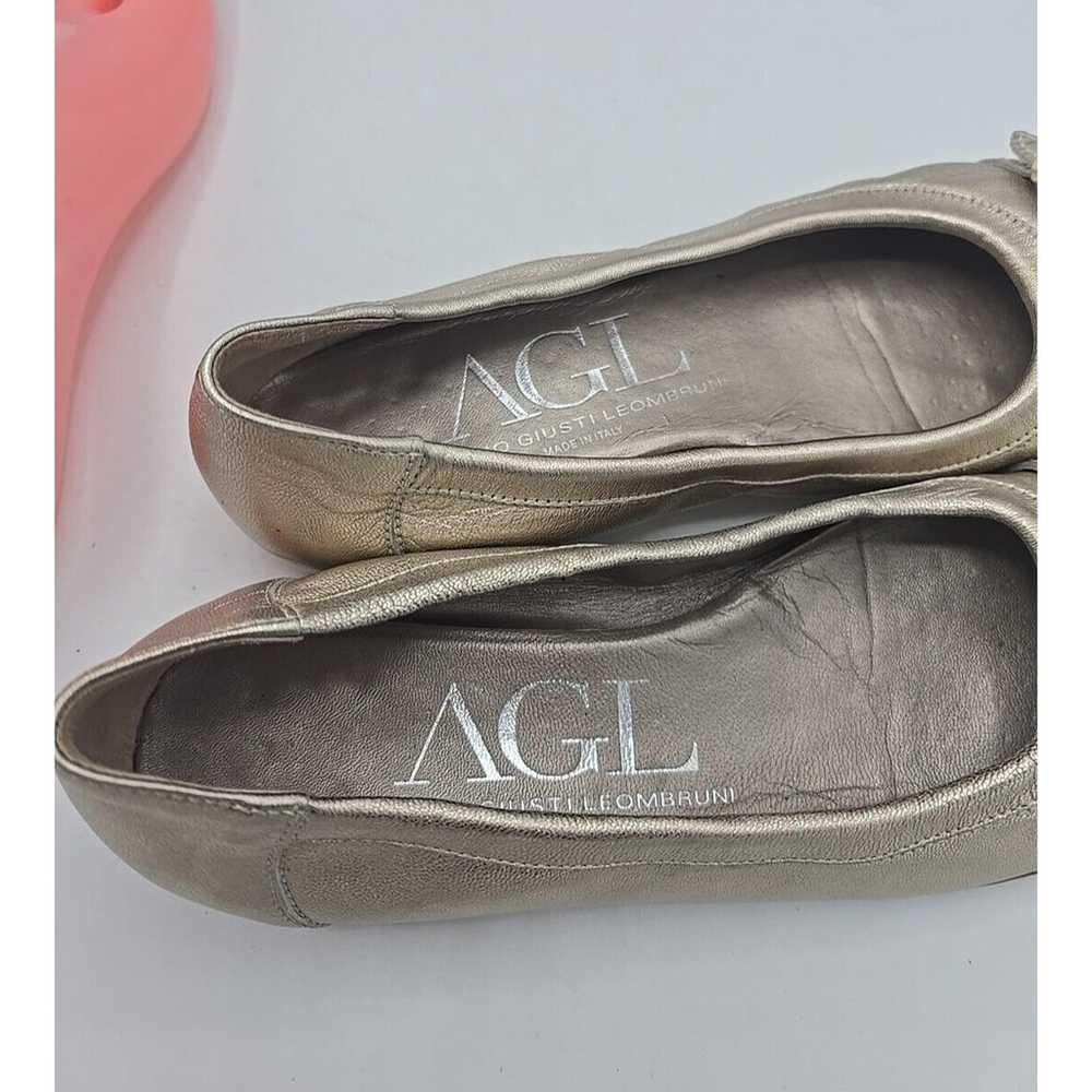 AGL Monika Gold Leather Cap Toe Made in Italy Sli… - image 9