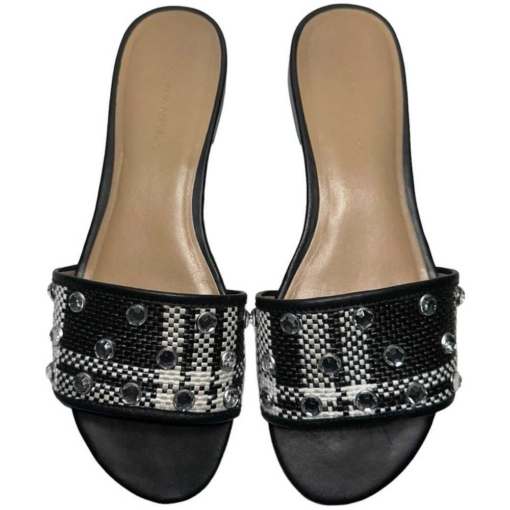 Banana Republic Women’s 9 Black White Jeweled Rhi… - image 2