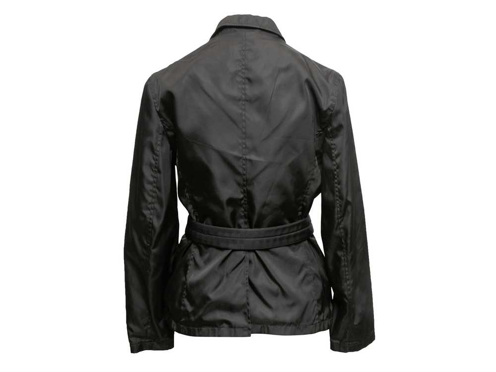 Vintage Black Prada Nylon Belted Jacket Size IT 42 - image 5