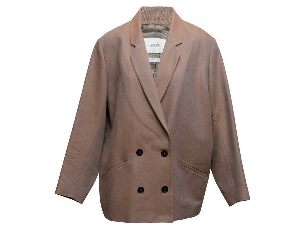 Light Brown Closed Double-Breasted Blazer Size US… - image 1