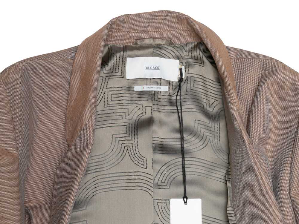 Light Brown Closed Double-Breasted Blazer Size US… - image 4