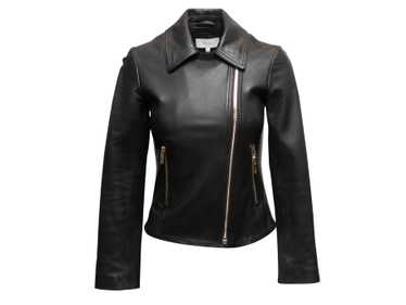 Black Reiss Leather Moto Jacket Size US 0 - image 1