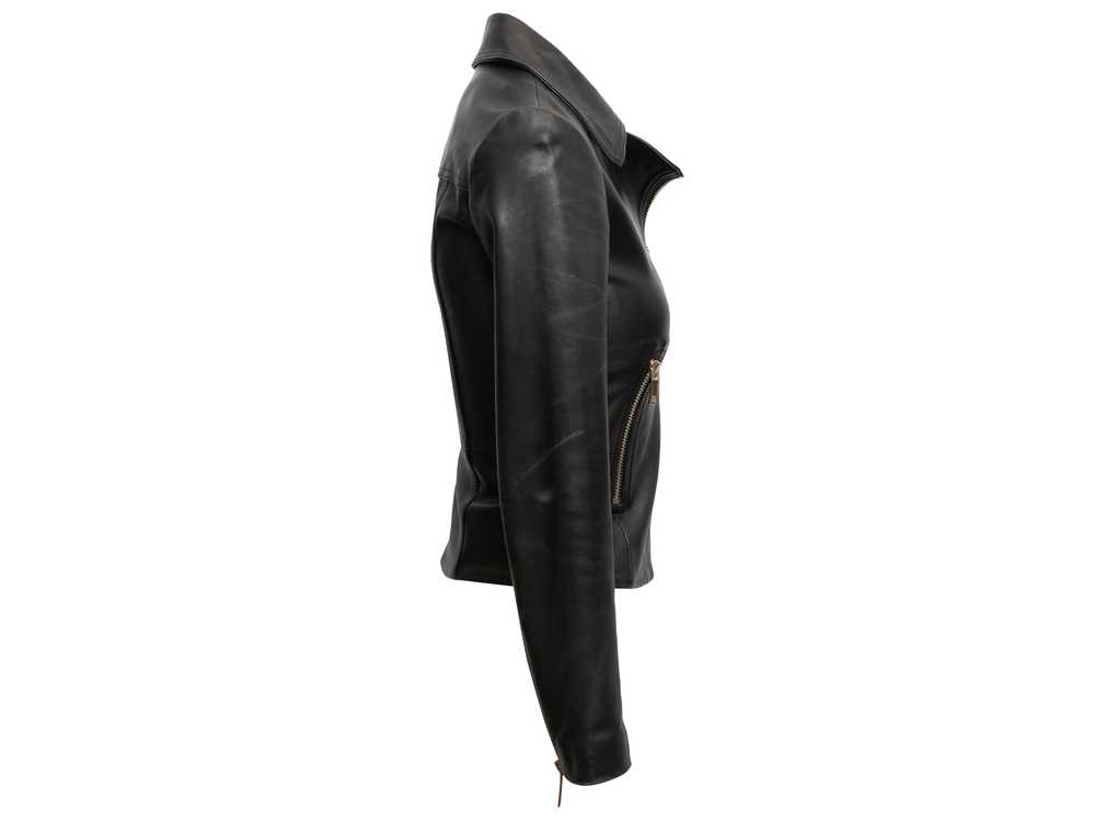 Black Reiss Leather Moto Jacket Size US 0 - image 3