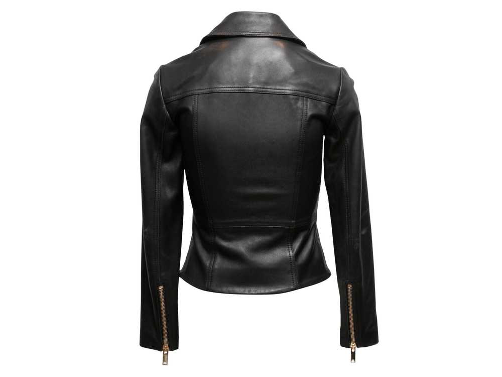 Black Reiss Leather Moto Jacket Size US 0 - image 4