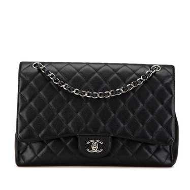 Black Chanel Maxi Classic Caviar Single Flap Shoul