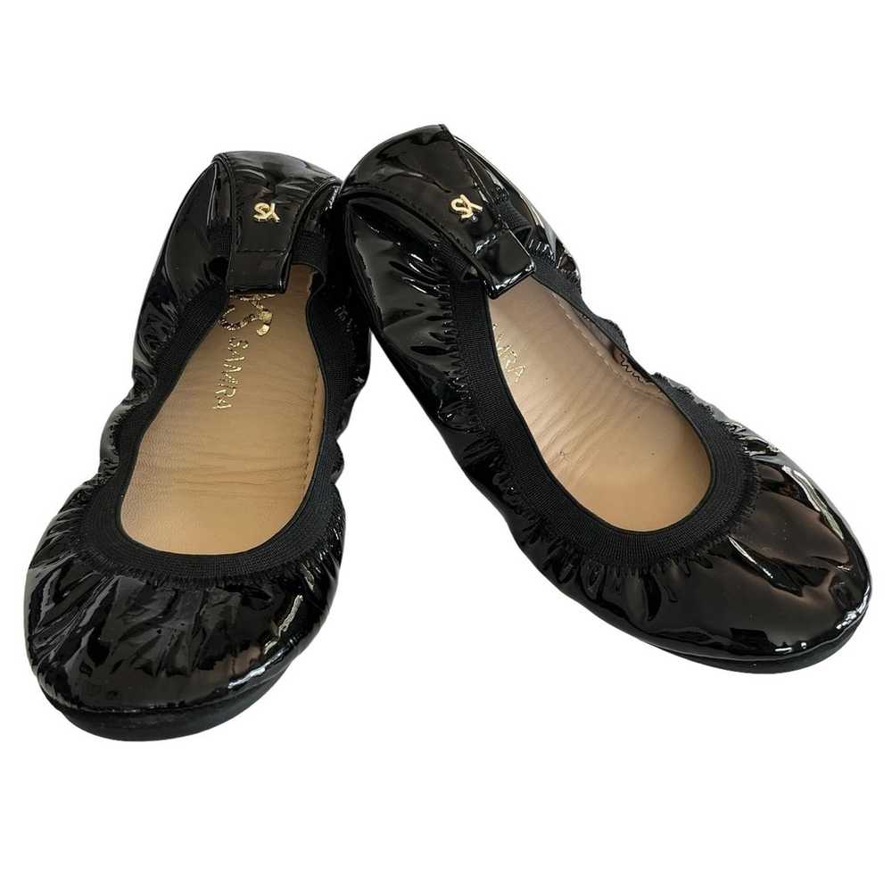 Yosi Samara Foldable Ballet Flat Black Patent Lea… - image 1