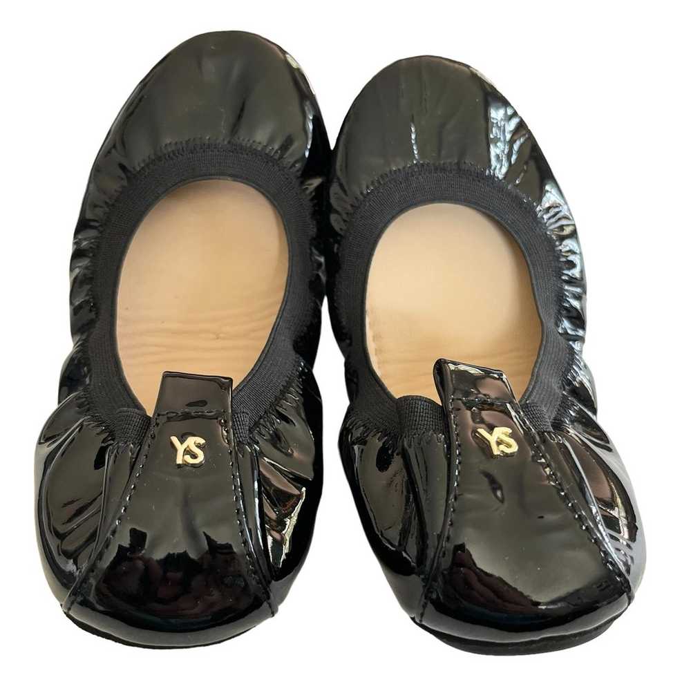 Yosi Samara Foldable Ballet Flat Black Patent Lea… - image 3