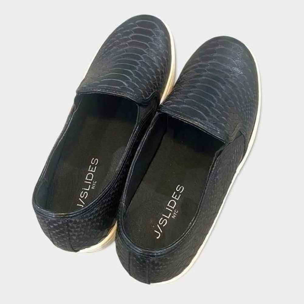 J Slides Black Snakeskin Sneakers Size 9 - image 4