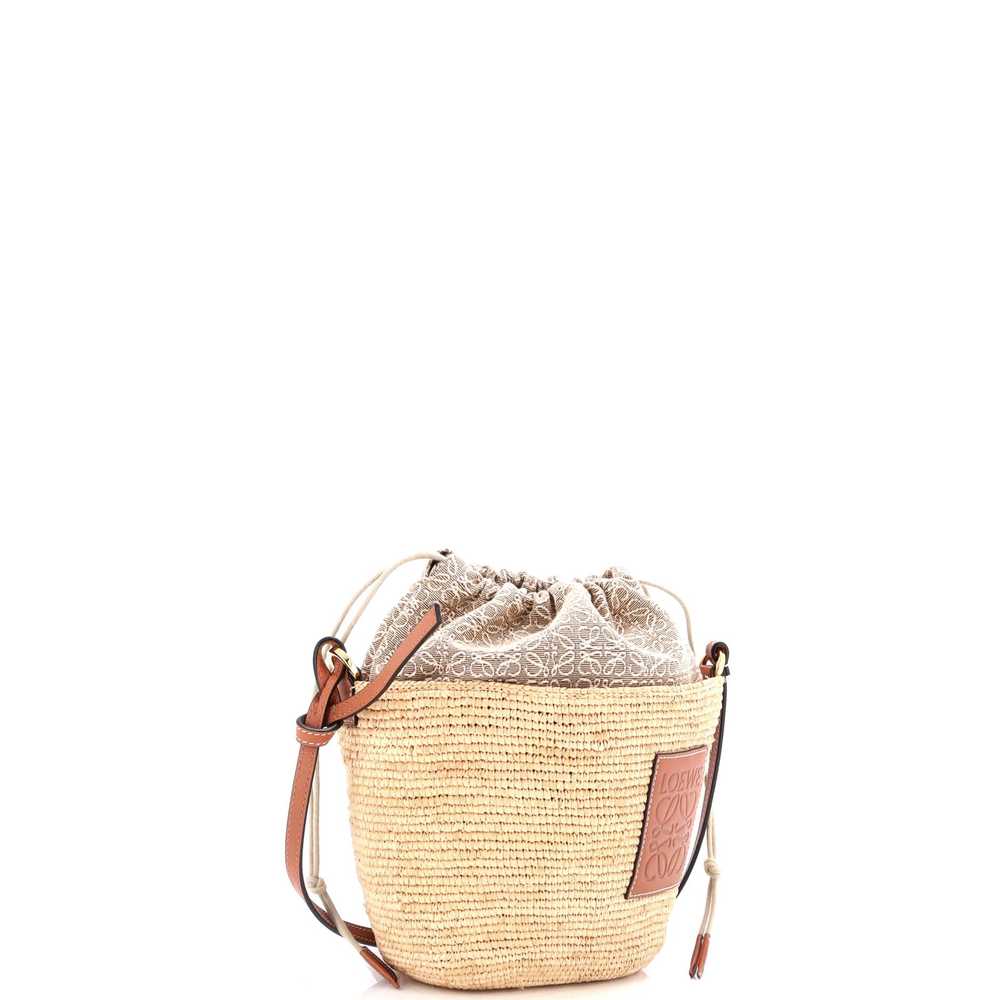 LOEWE Pochette Crossbody Bag Woven Raffia and Lea… - image 2