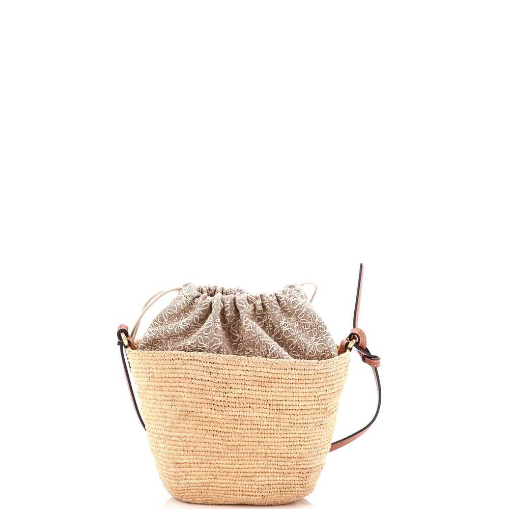 LOEWE Pochette Crossbody Bag Woven Raffia and Lea… - image 3