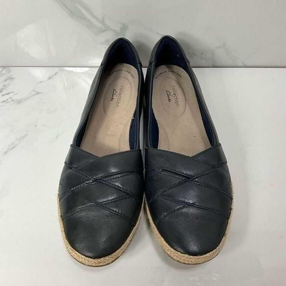 CLARKS Navy Blue Leather Flats Shoes - image 2