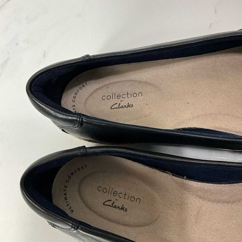 CLARKS Navy Blue Leather Flats Shoes - image 5