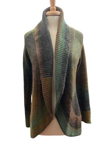 Michael Stars Green and Brown Long Open Cardigan, 