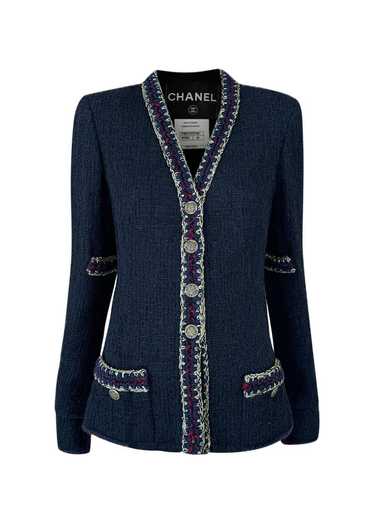 Product Details Chanel Black and Navy Tweed Jacket - image 1