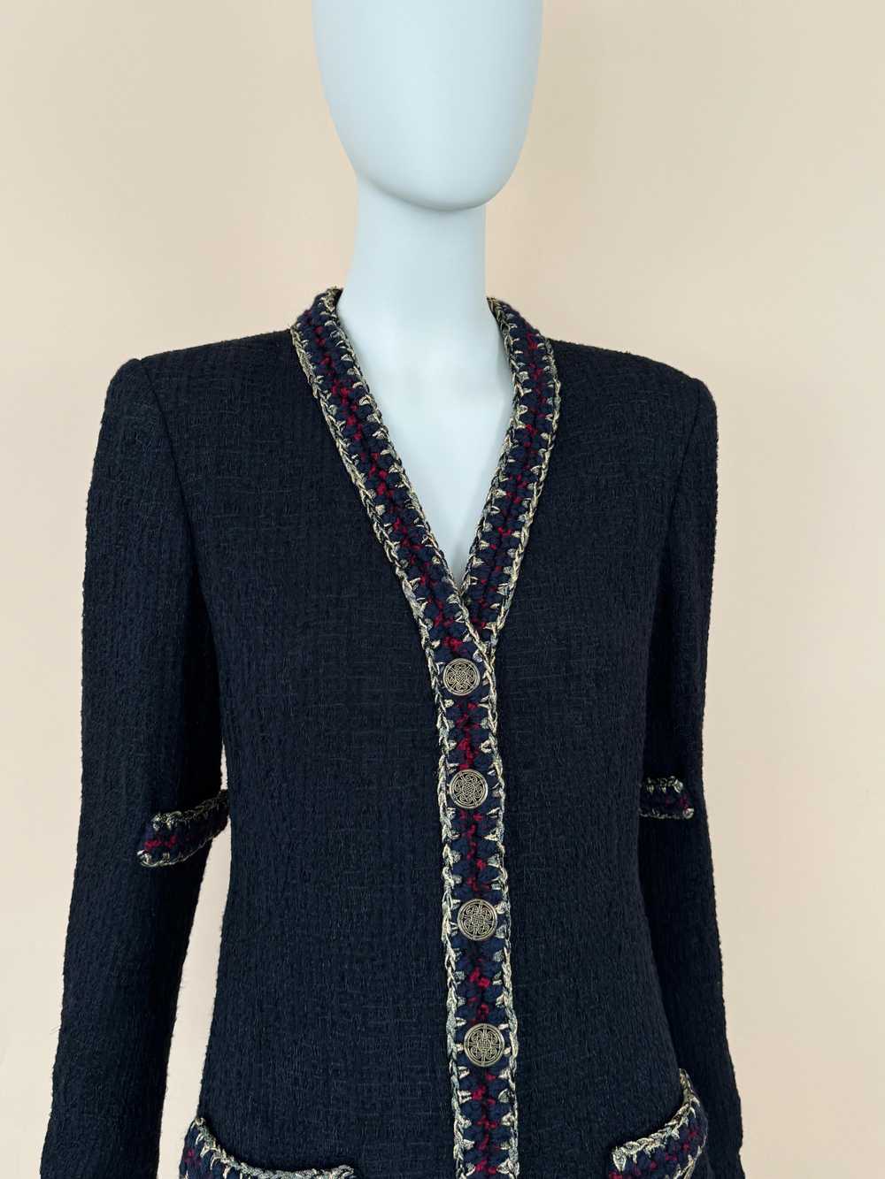 Product Details Chanel Black and Navy Tweed Jacket - image 4