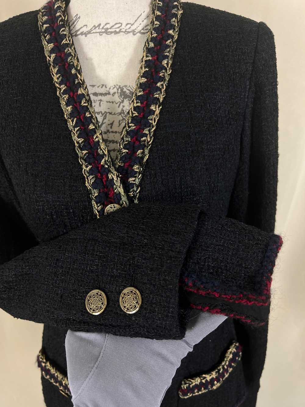 Product Details Chanel Black and Navy Tweed Jacket - image 5