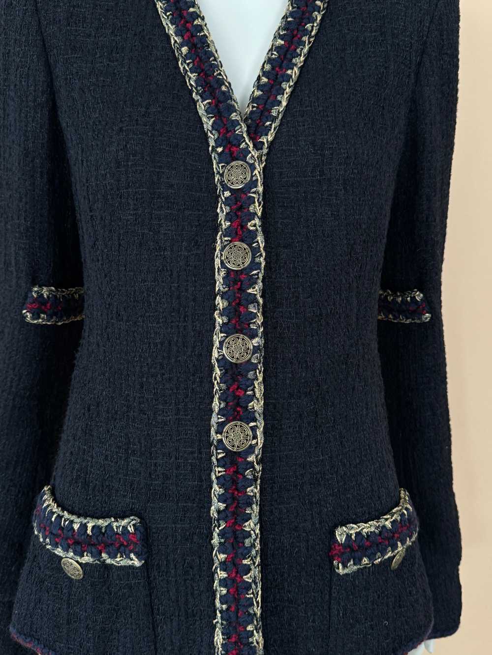 Product Details Chanel Black and Navy Tweed Jacket - image 7