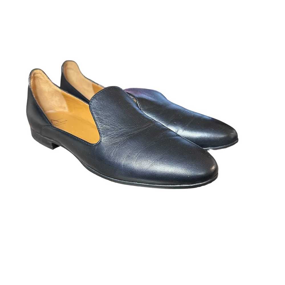 Aquatalia Emmaline black Leather Slip On Flats Lo… - image 1