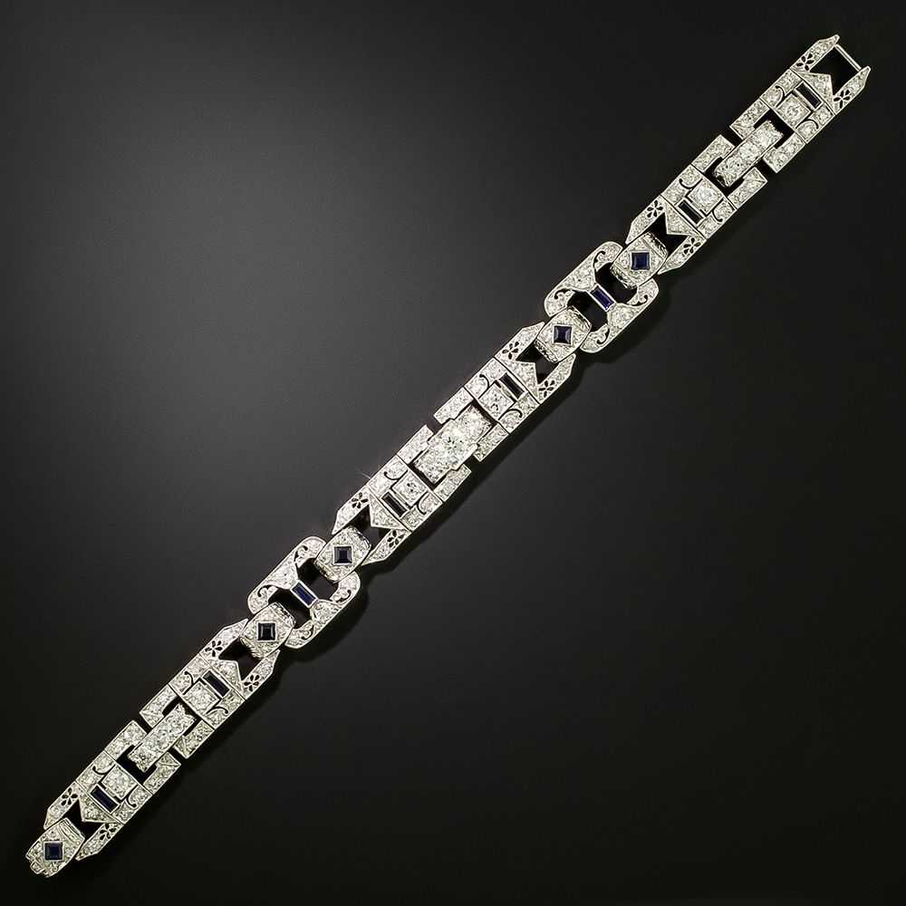 Art Deco Diamond and Sapphire* Bracelet - image 1