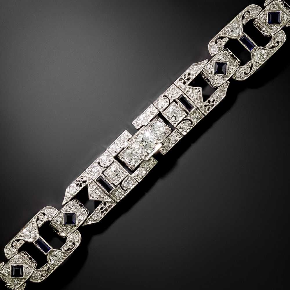 Art Deco Diamond and Sapphire* Bracelet - image 2