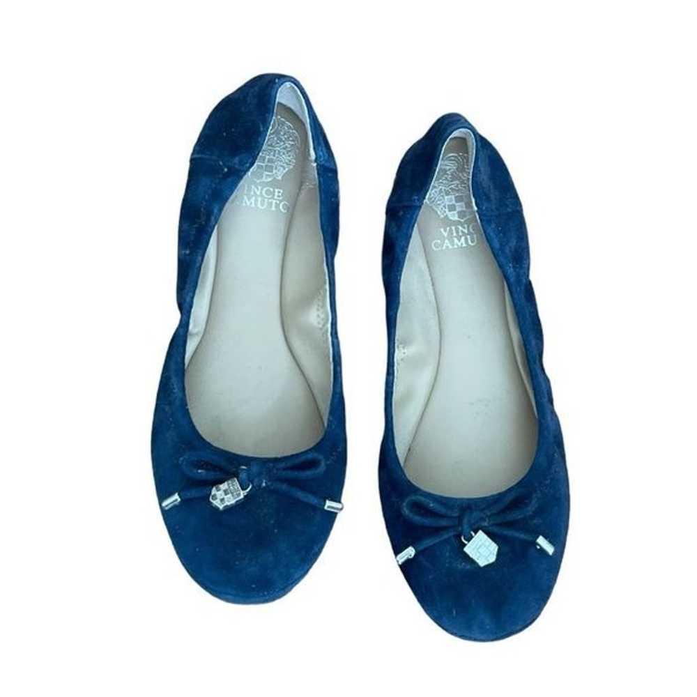 Vince Camuto Ballet Flats Blue Suede Eryn Bow Rou… - image 3