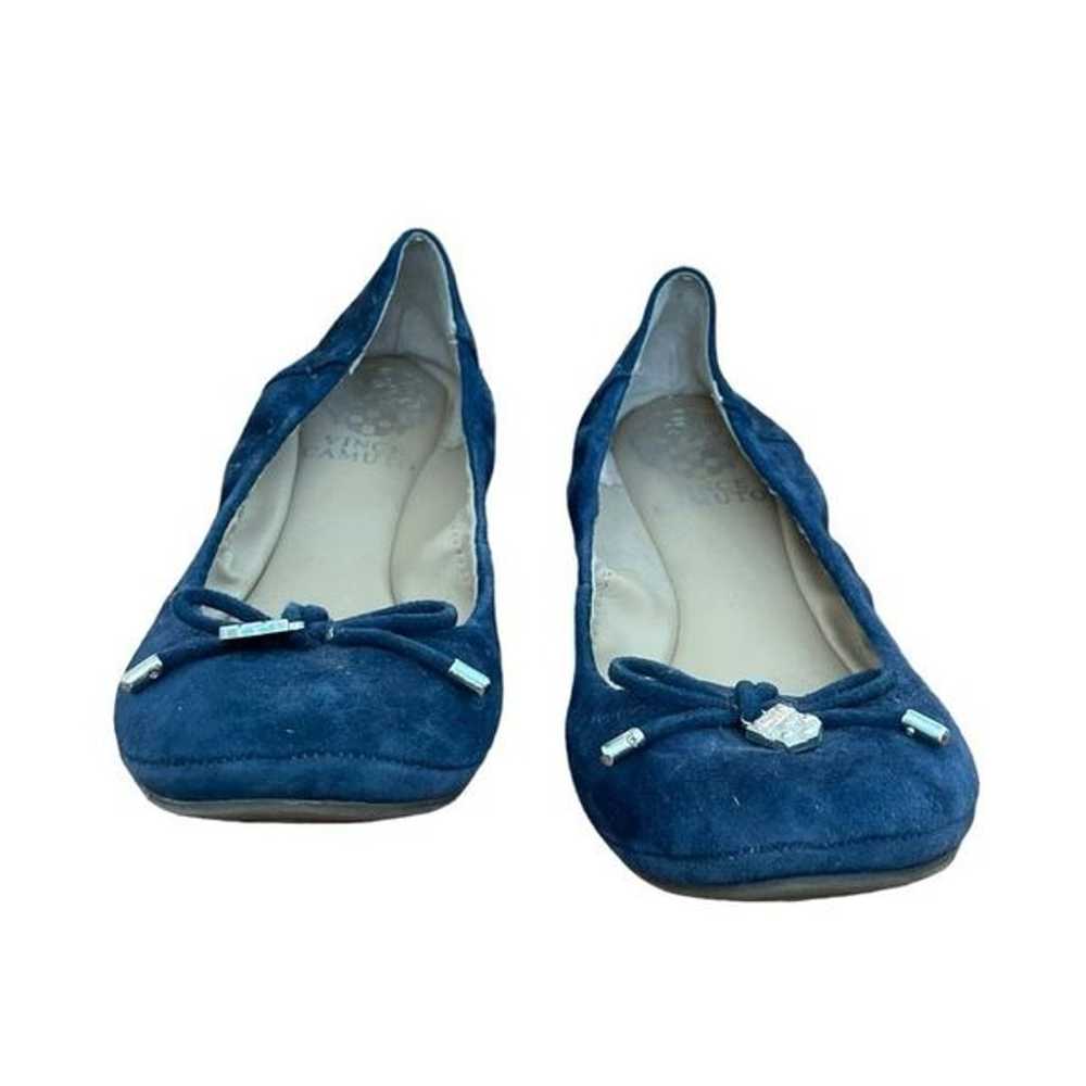 Vince Camuto Ballet Flats Blue Suede Eryn Bow Rou… - image 4