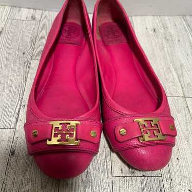 Tory Burch pink leather flats size 7 - image 1