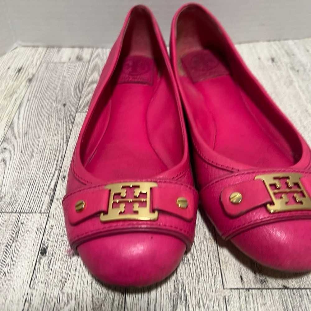 Tory Burch pink leather flats size 7 - image 2