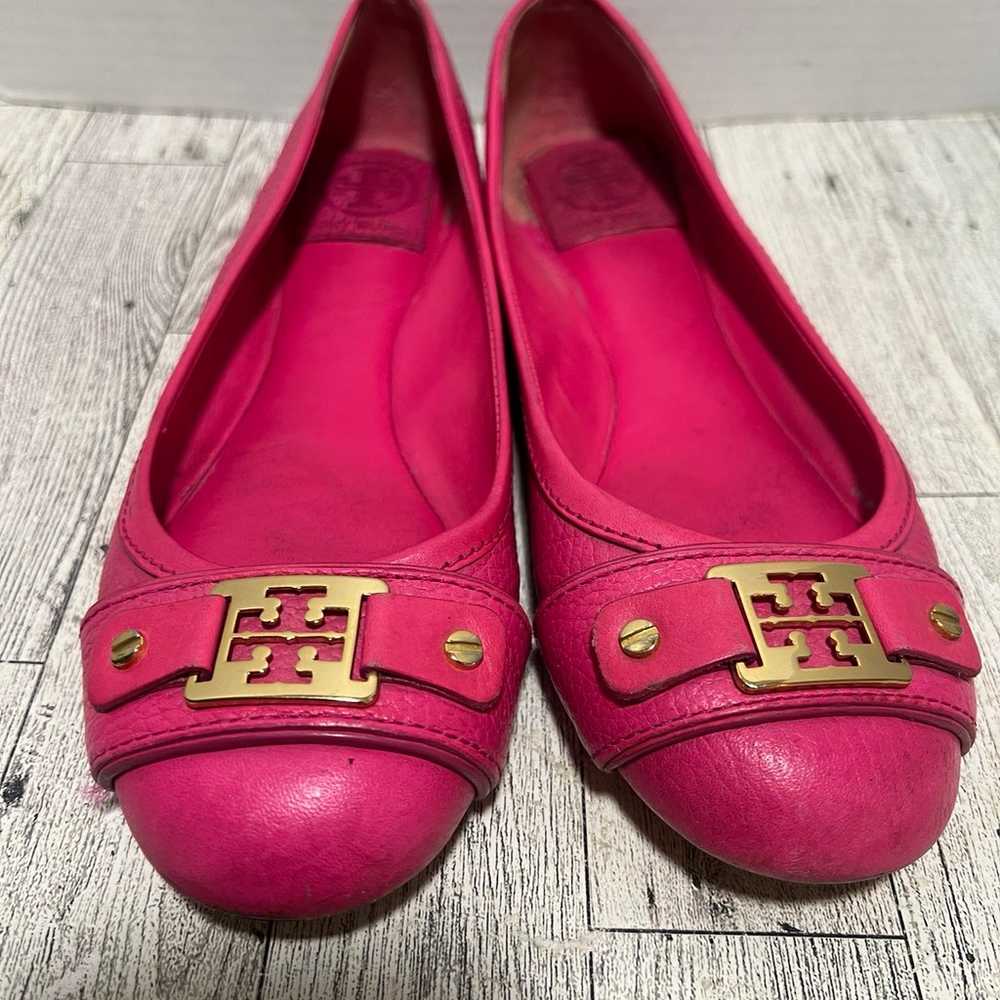 Tory Burch pink leather flats size 7 - image 3