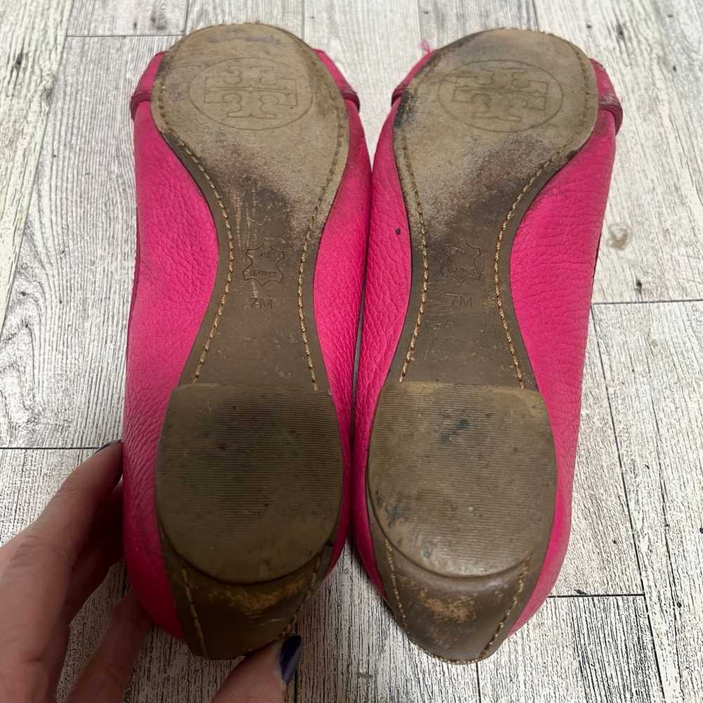 Tory Burch pink leather flats size 7 - image 7