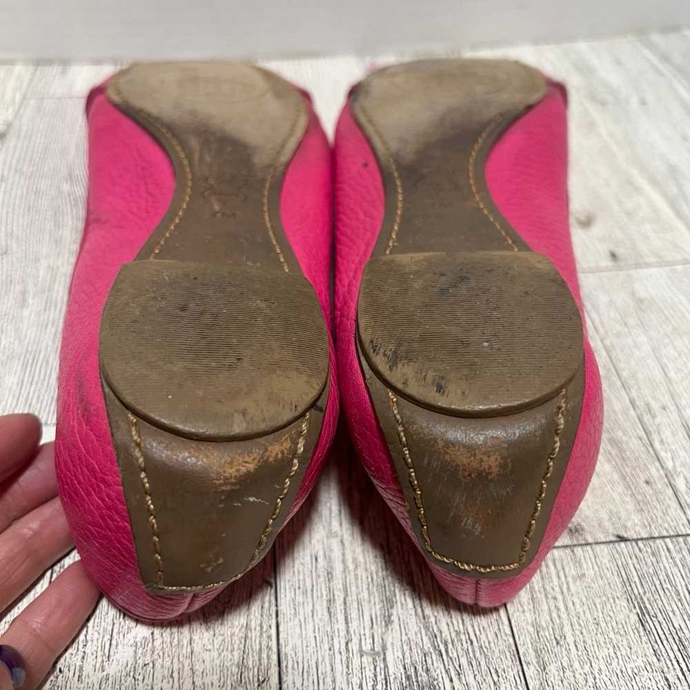 Tory Burch pink leather flats size 7 - image 8