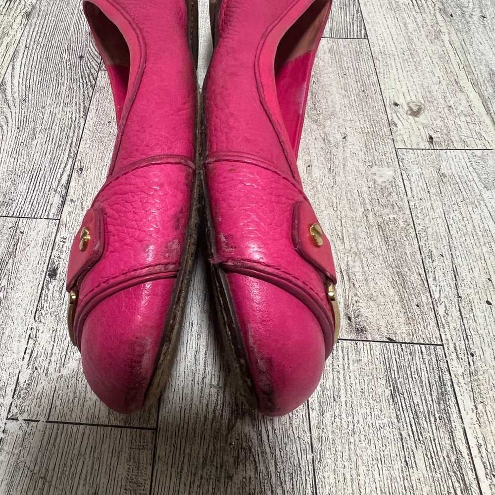 Tory Burch pink leather flats size 7 - image 9