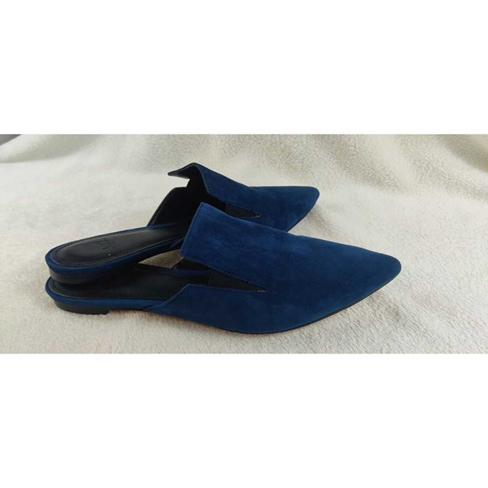 Mark Fisher Mules Suede Dark Teal Blue Flats Shil… - image 11