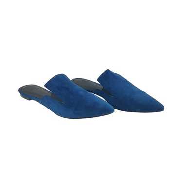 Mark Fisher Mules Suede Dark Teal Blue Flats Shil… - image 1