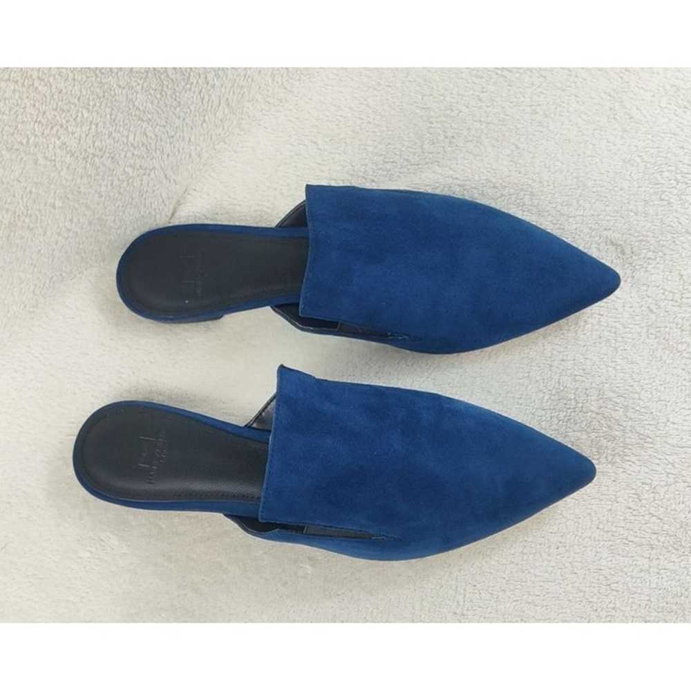 Mark Fisher Mules Suede Dark Teal Blue Flats Shil… - image 2