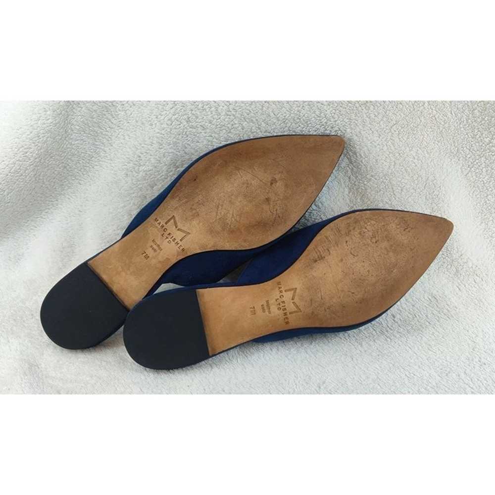 Mark Fisher Mules Suede Dark Teal Blue Flats Shil… - image 7