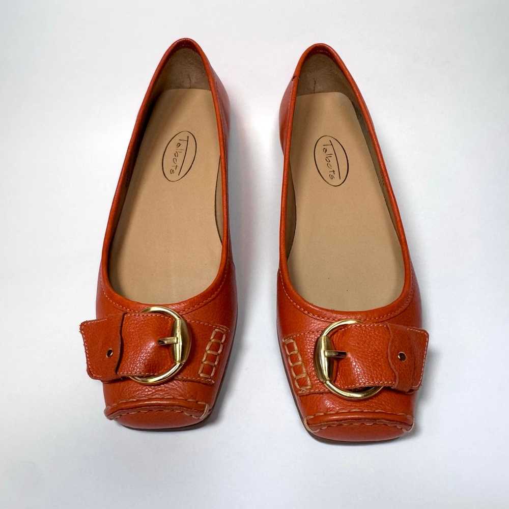 Vintage Talbots Orange Leather Ballet Flats Women… - image 1