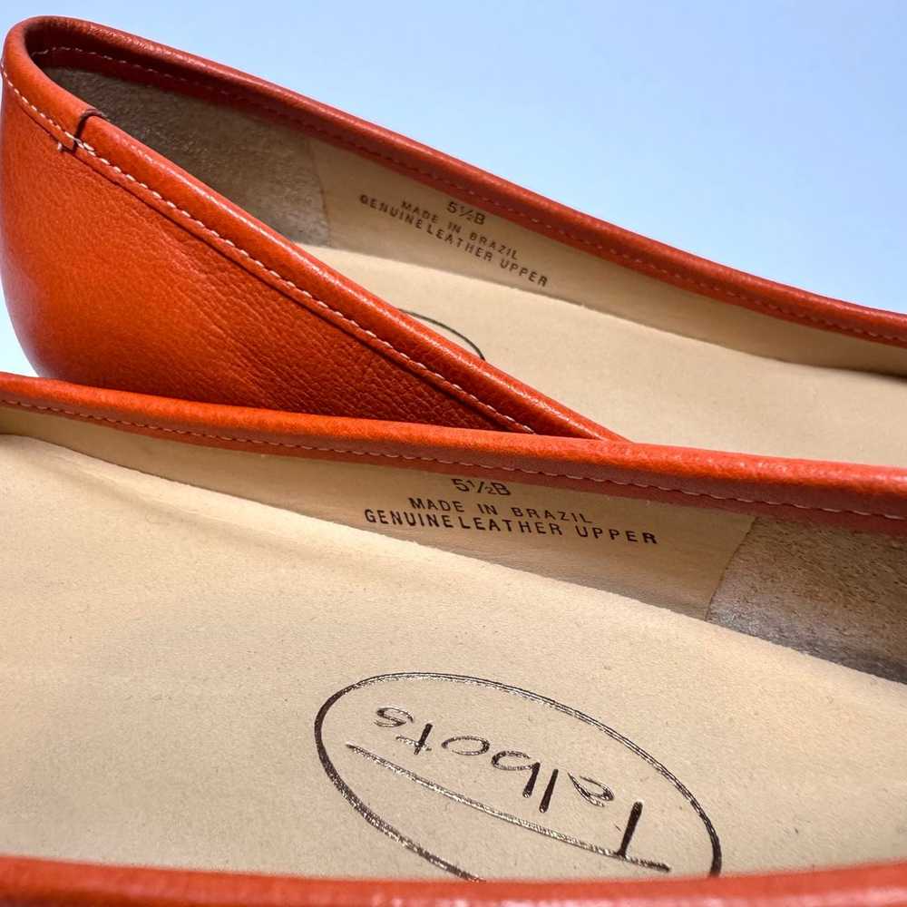 Vintage Talbots Orange Leather Ballet Flats Women… - image 4