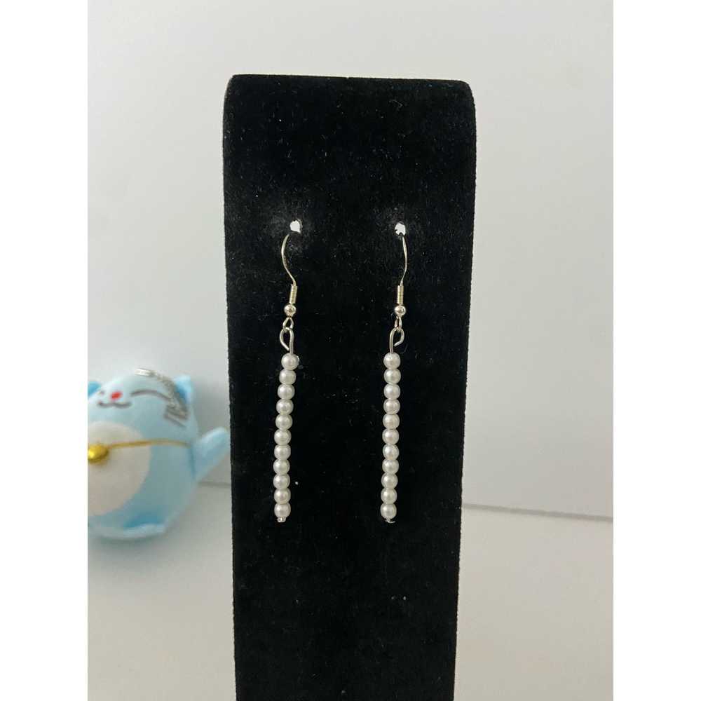 Handmade Handmade little white bead earrings - image 1