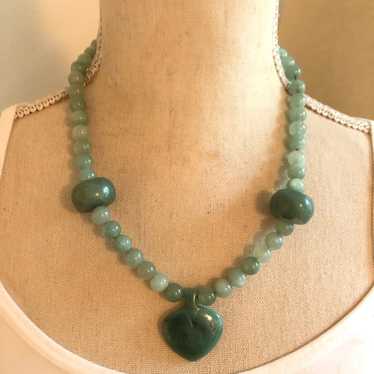 Vintage hand crafted green aventurine necklace