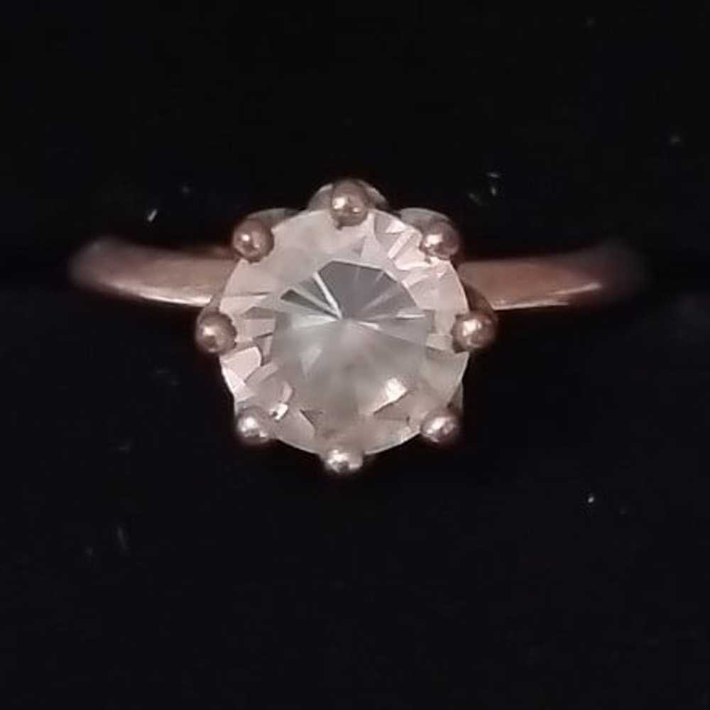 Silver ring size 8 diamond is a 2.12 ct very nice - image 1